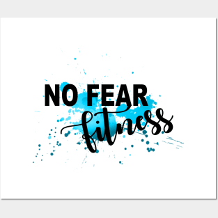 No Fear Fitness Faith Over Fear Abstract Blue Sky Posters and Art